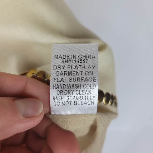 NWT THML 100%Cotton Brass Embroidered Shift Dress - Picture 9 of 10